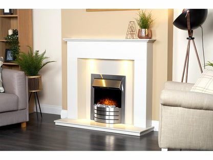 Ambient Glow Casa - Electric Fire - Brushed Steel & Black nickle