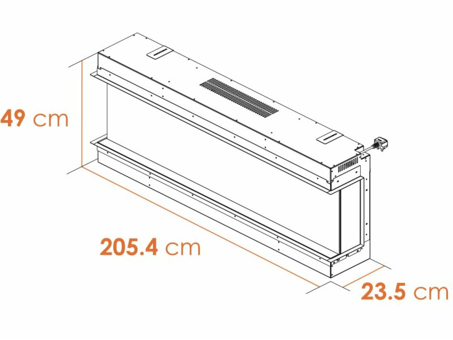 Ambient Glow Amoure 200 - Media Wall Fire - Electric Panoramic