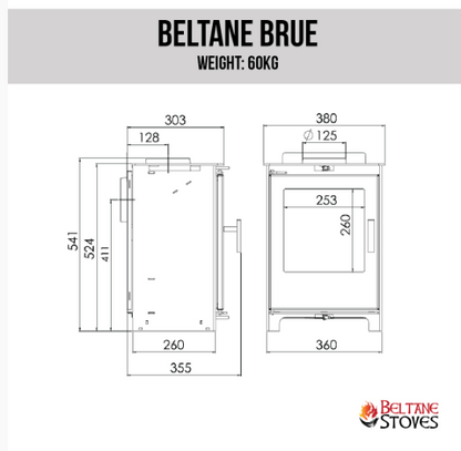 Beltane Brue - 4Kw - Multi-Fuel Convection Stove